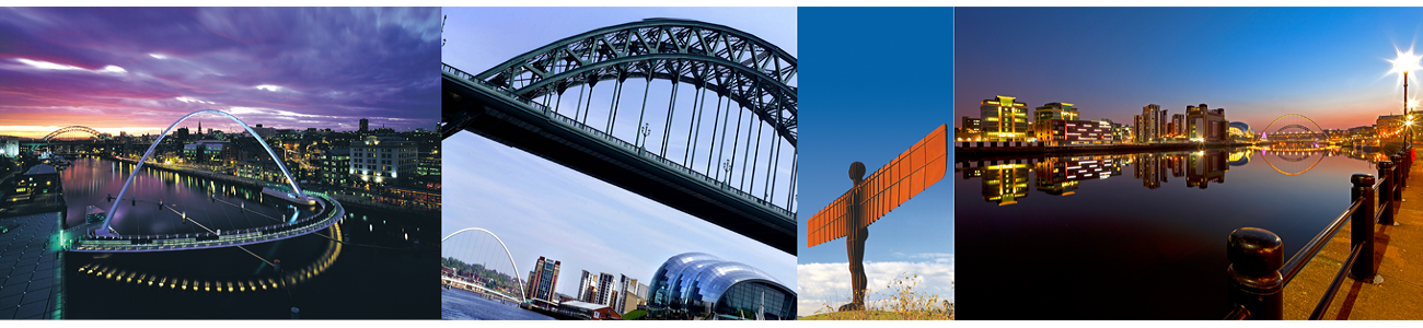 The bridges of Newcastle upon Tyne along the River Tyne